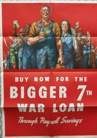 Authentic World War Ii Poster - Buy Now For The 7th War Loan