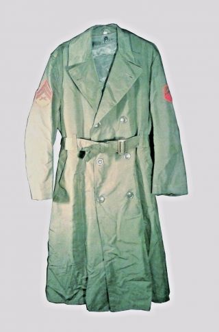 Vintage Gw Gott Marines Military Overcoat Raincoat Men 