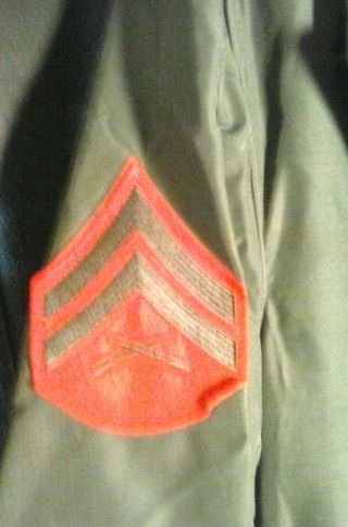 VINTAGE GW GOTT MARINES Military Overcoat RAINCOAT MEN ' S Corporal Rank 40R.  (O) 3