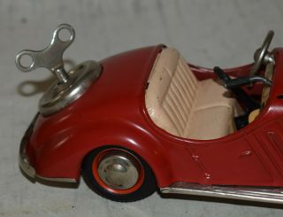 Vintage Distler Tin Windup Car - Wanderer in Red - Very Good - Germany 11