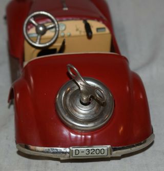 Vintage Distler Tin Windup Car - Wanderer in Red - Very Good - Germany 4
