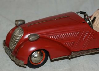 Vintage Distler Tin Windup Car - Wanderer in Red - Very Good - Germany 9