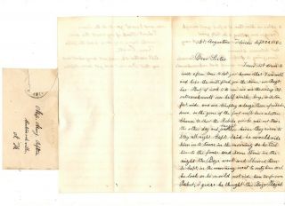 1862 Civil War Letter & Cover,  Sy Augustine,  Fl,  Ref: Guns Of The Front