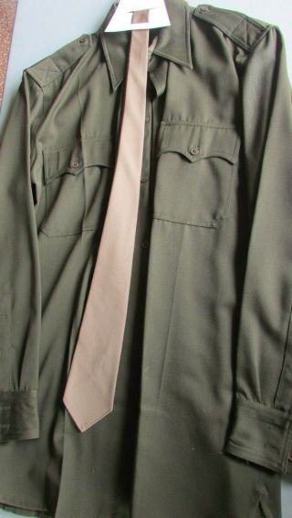 Usaaf Uniform Shirts,  Khaki And Dark O.  D. ,  Size Medium,  With Khaki Necktie