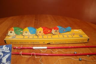 Vintage Holgate No.  201 Fishing Game Wooden Toy Box 1946 - 1947 Complete
