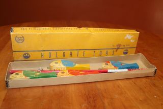 Vintage Holgate No.  201 Fishing Game Wooden Toy Box 1946 - 1947 Complete 3