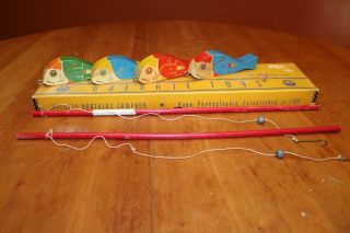 Vintage Holgate No.  201 Fishing Game Wooden Toy Box 1946 - 1947 Complete 4