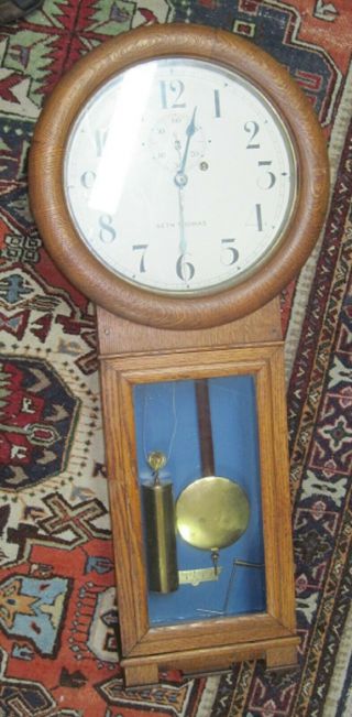 Vintage Seth Thomas 2 Regulator,  Oak,  Circa 1890 - 1910