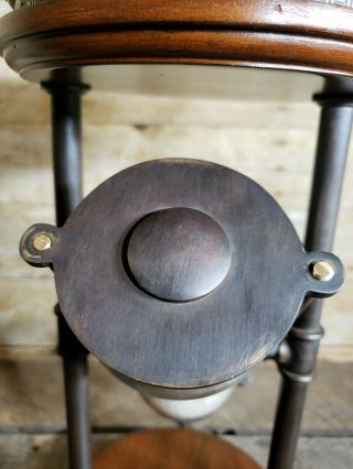 Vintage 15 inch Maitland Smith Hourglass Wood Bronze Glass MCM Mid Century Decor 8