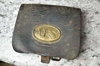 Civil War 1864 Pattern " Us " - 58 Cal Cartridge Box