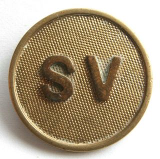 Ww1 " Sv " Gilt Enlisted Type Collar Disk - Pb