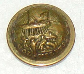 Hampshire Vol.  Militia Brass Coat Button (scovill Mfg Co Waterbury) 1850 - 1865