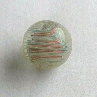 MARBLES MARBLE ANTIQUE GERMAN 3 RIBBON FULLY CAGED 18mm 1850 - 1870 2