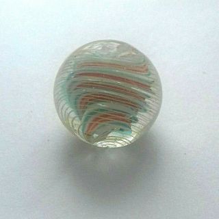MARBLES MARBLE ANTIQUE GERMAN 3 RIBBON FULLY CAGED 18mm 1850 - 1870 3