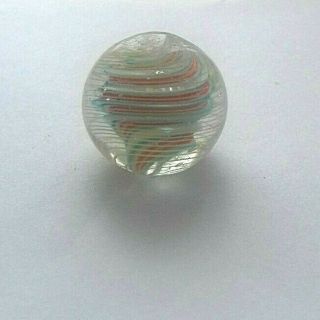 MARBLES MARBLE ANTIQUE GERMAN 3 RIBBON FULLY CAGED 18mm 1850 - 1870 4