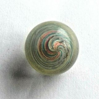 MARBLES MARBLE ANTIQUE GERMAN 3 RIBBON FULLY CAGED 18mm 1850 - 1870 5