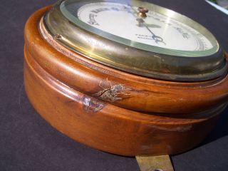 VINTAGE ANEROID BAROMETER,  PERRY & CO. ,  BOURNEMOUTH,  ENGLAND,  HARDWOOD CASE 5