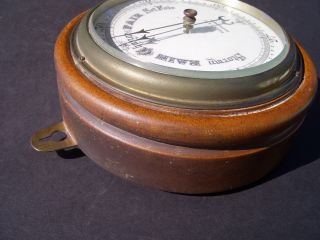 VINTAGE ANEROID BAROMETER,  PERRY & CO. ,  BOURNEMOUTH,  ENGLAND,  HARDWOOD CASE 6