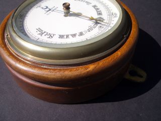 VINTAGE ANEROID BAROMETER,  PERRY & CO. ,  BOURNEMOUTH,  ENGLAND,  HARDWOOD CASE 7