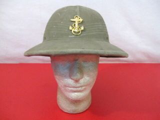 Wwii Us Navy Usn Officer Hawley Tropical Pith Or Sun Helmet Complete W/cap Badge