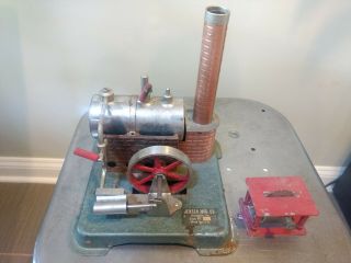 Jensen Mfg Co Steam Engine 60,  Vintage Toy Pulley Saw