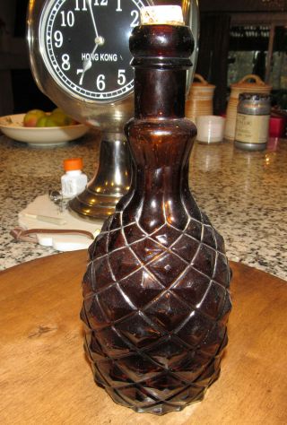 Pineapple Bitters W&Co W & Co.  antique glass bottle 1845 - 1855 amber color 2