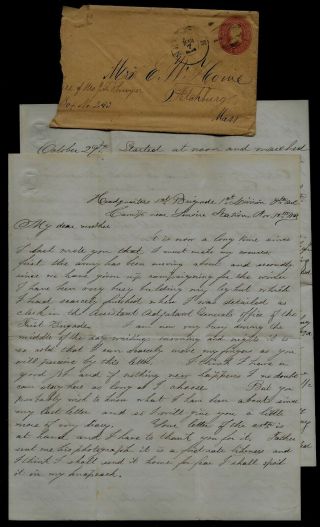 36th Massachusetts Infantry Civil War Letter & Dairy Camp At Lenoire Station,  Tn