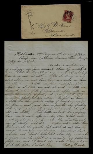36th Massachusetts Infantry Civil War Letter - Rebellion Has " Strength " Left