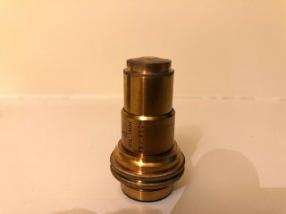 CASED BRASS 1/12 INCH OIL IMMERSION OBJECTIVE MICROSCOPE LENS - R&J BECK LONDON 3