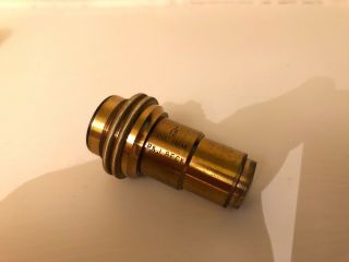CASED BRASS 1/12 INCH OIL IMMERSION OBJECTIVE MICROSCOPE LENS - R&J BECK LONDON 5