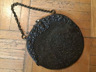 Early 20th Century 1900 - 1920 Ladies Beaded Purse W Classic Art Nouveau Frame