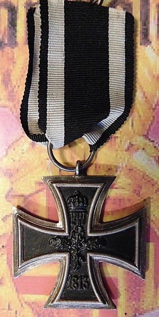 Germany Ww1 Iron Cross Medal With Ribbon Maker Marked Ring Loop
