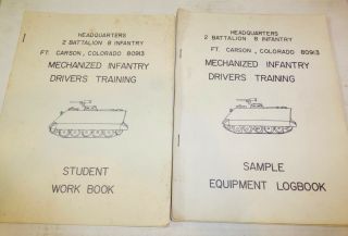 Rare " Mechanized Infantry Drivers Training " Army Tank Manuals,  Fort Carson 1964