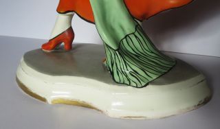 Art Deco Royal Dux Porcelain Ceramic Woman Dancer Figurine - 16 Inches Tall 9