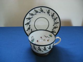 Antique Petersyn Co Passaic Nj Witch Wiccan Fortune Teller Tea Leaf Cup & Saucer