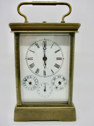 Large Brass Repeater Carriage Clock For Restoration & Key