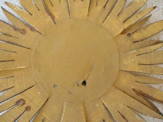 FRENCH VINTAGE MID CENTURY GILT WOOD SUNBURST STARBURST CONVEX WALL MIRROR 1960 ' 9