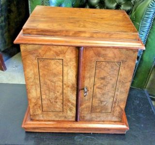 Antique Victorian Walnut Table Cabinet / Humidor