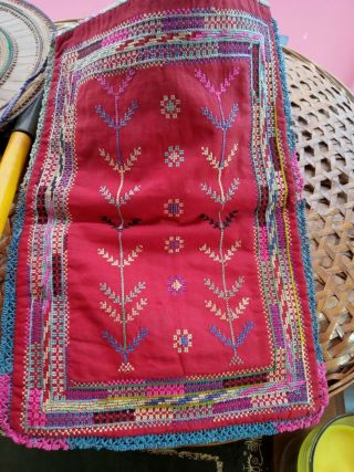 An early to mid 20th Century Syrian embroidery Pouch 6
