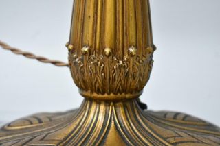 Antique Slag Glass Bent Panel Table Lamp 17 