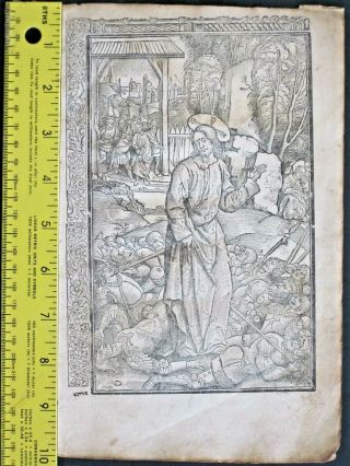 Rare Paper Miniature,  Jesus About To Be Taken Prisoner,  Border Scenes,  Etc.  Ca.  1515
