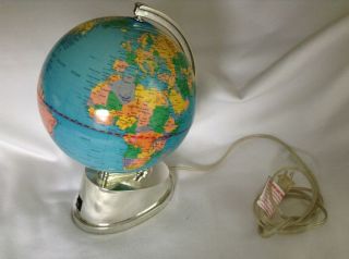 Vintage Rotating Light Up Globe Electric Illuminated World Earth