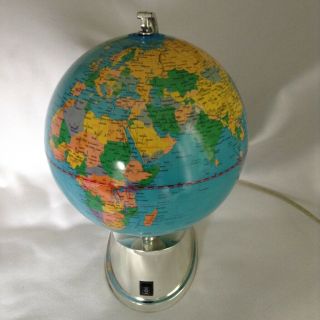 Vintage Rotating Light Up Globe Electric Illuminated World Earth 3