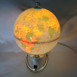 Vintage Rotating Light Up Globe Electric Illuminated World Earth 4