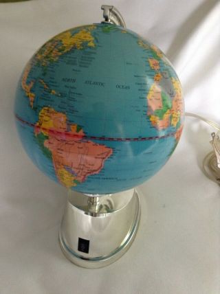 Vintage Rotating Light Up Globe Electric Illuminated World Earth 5