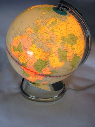 Vintage Rotating Light Up Globe Electric Illuminated World Earth 6