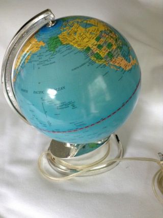 Vintage Rotating Light Up Globe Electric Illuminated World Earth 7