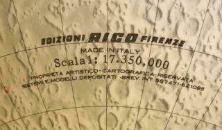 Vintage Moon globe on stand Rico Firenze Italy - Moon Globe Map Apollo NASA 3