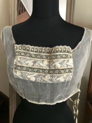 Fake Blouse / Lingerie Fine Embroidery On Gauze - Ears Of Wheat