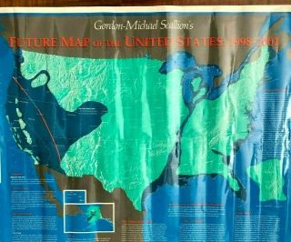 Vintage 1993 Future Map Of United States Michael Scallions For 1998 To 2001